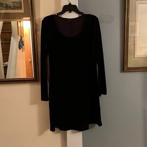Purple velvet long sleeve dress
